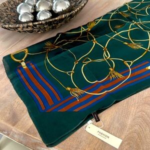 Forest Green 100% silk large scarf